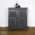 Solid Wood Carved Grey Drinks Cabinet-Belton & Bumble