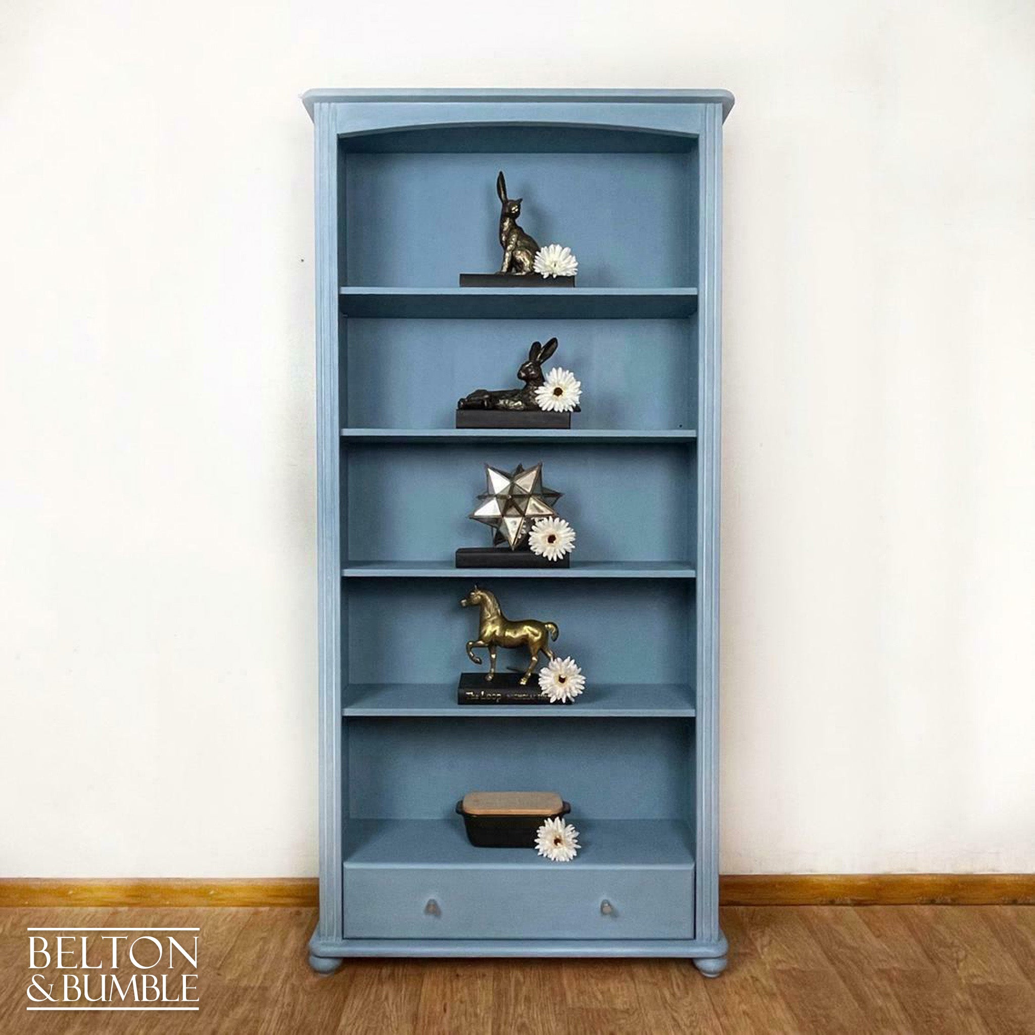 Tall Pine Bookcase in Pale Blue-Belton & Bumble