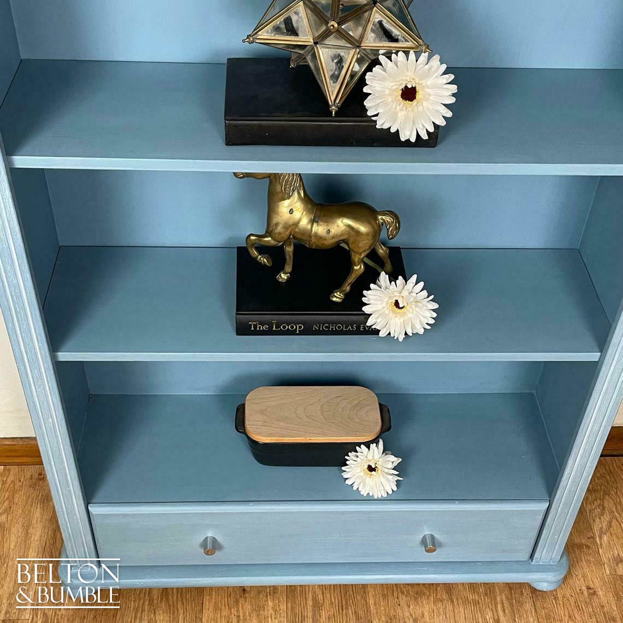 Tall Pine Bookcase in Pale Blue-Belton & Bumble