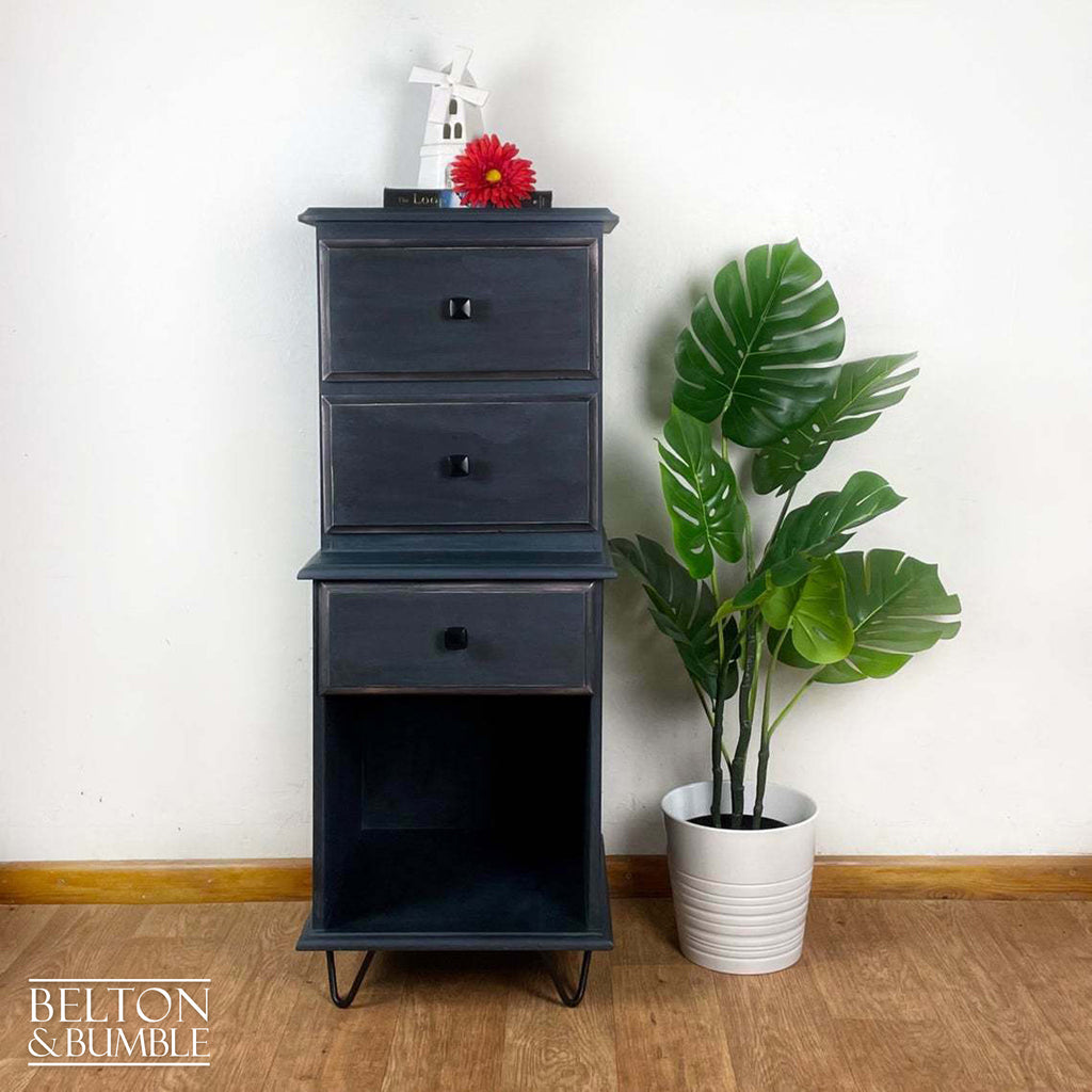 Tallboy Narrow Chest of Drawers in Blue-Belton & Bumble