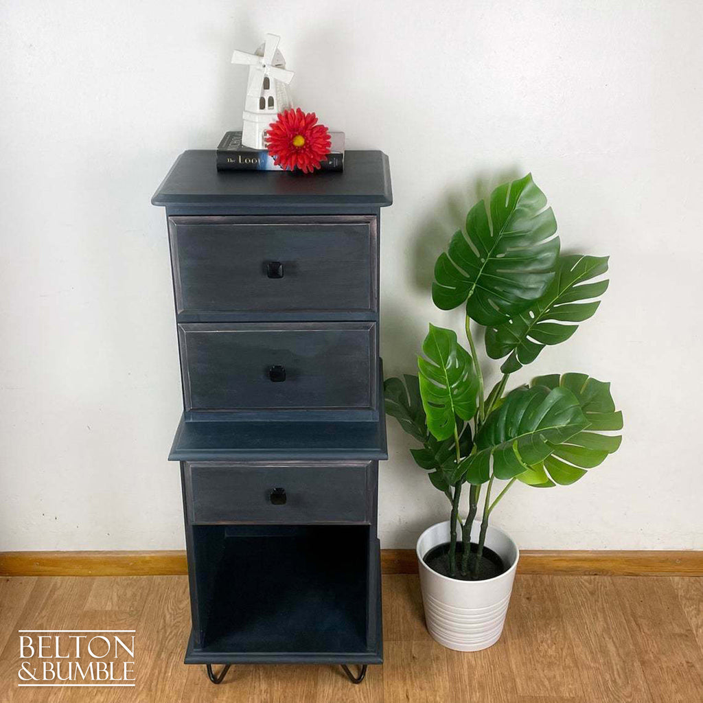Tallboy Narrow Chest of Drawers in Blue-Belton & Bumble