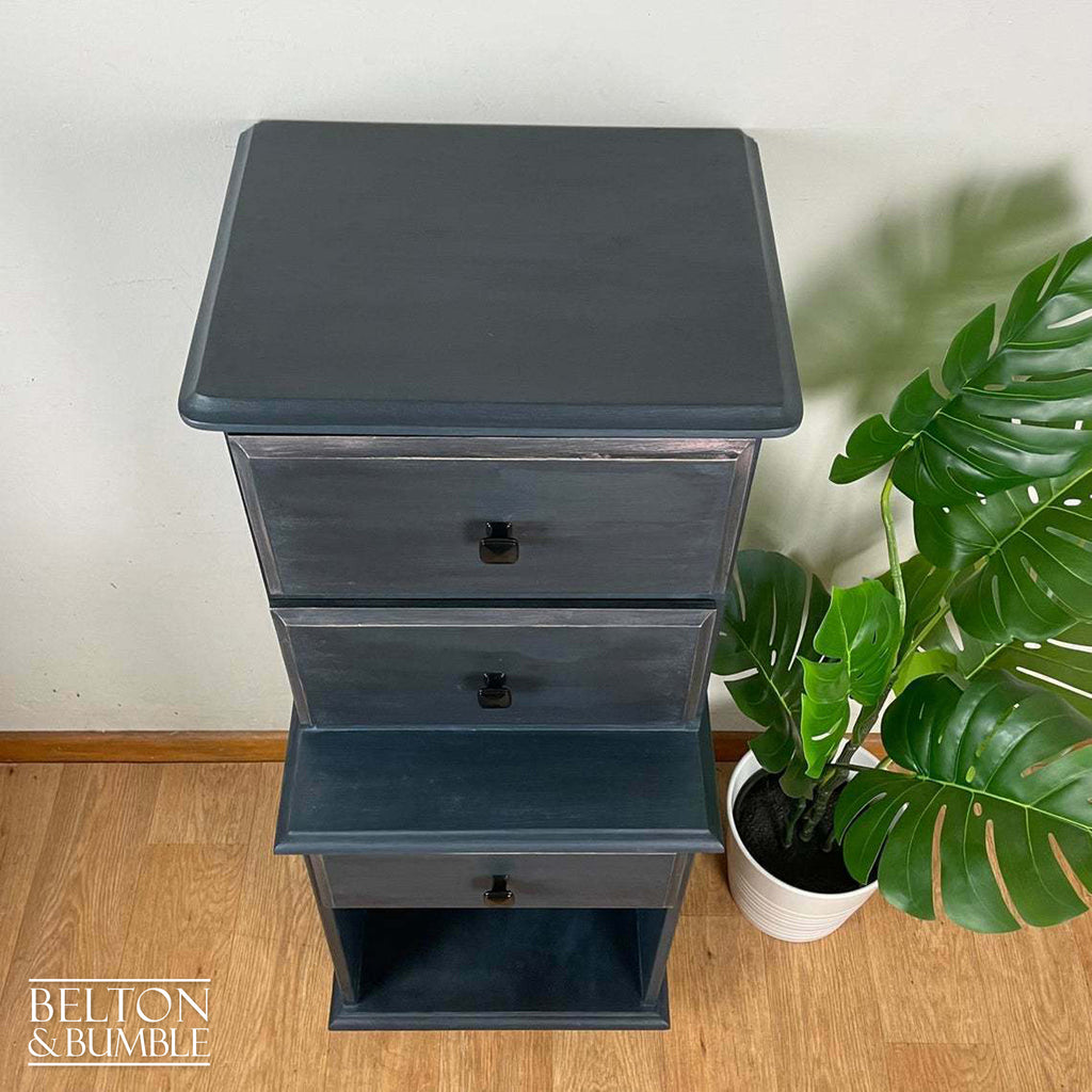 Tallboy Narrow Chest of Drawers in Blue-Belton & Bumble