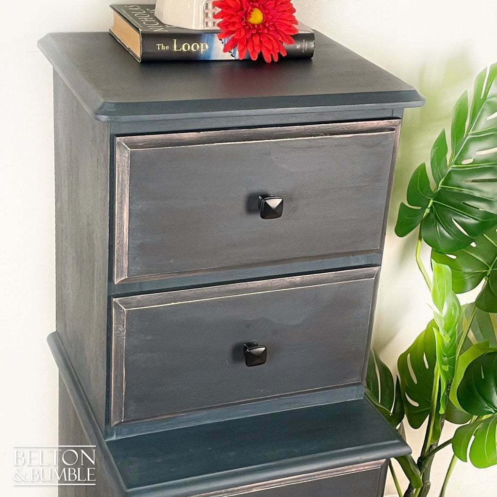 Tallboy Narrow Chest of Drawers in Blue-Belton & Bumble
