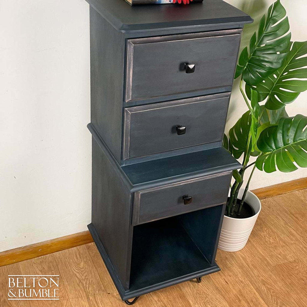 Tallboy Narrow Chest of Drawers in Blue-Belton & Bumble