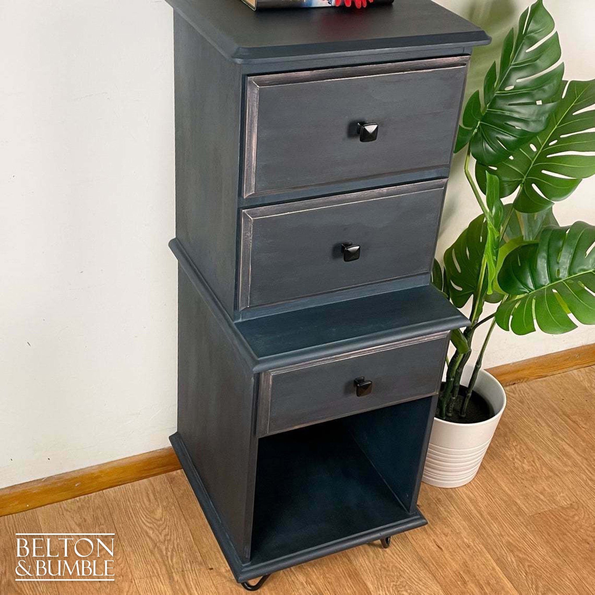 Tallboy Narrow Chest of Drawers in Blue-Belton & Bumble
