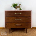 Three Drawer Chest of Drawers in Pale Pink and Wood-Belton & Bumble