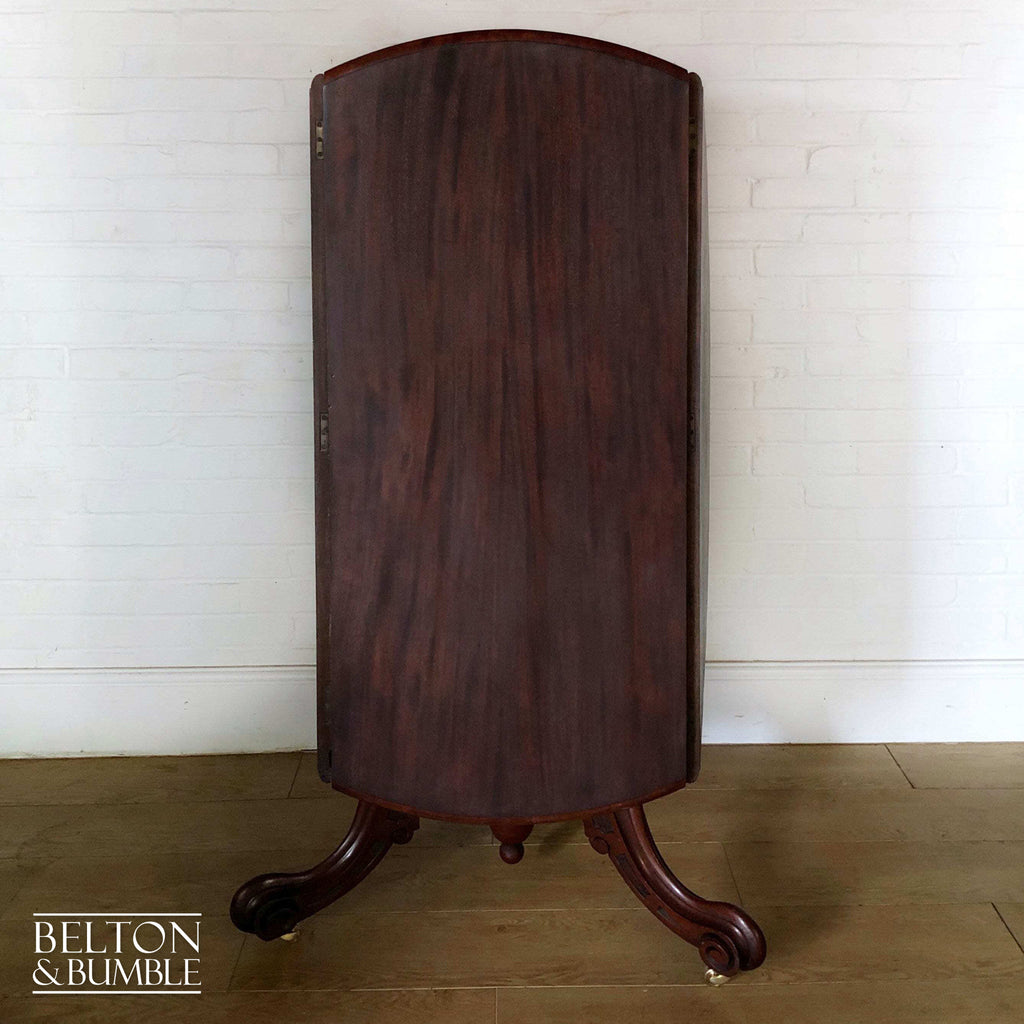 Victorian Mahogany Drop Leaf Round Tilt Top Dining Table-Belton & Bumble