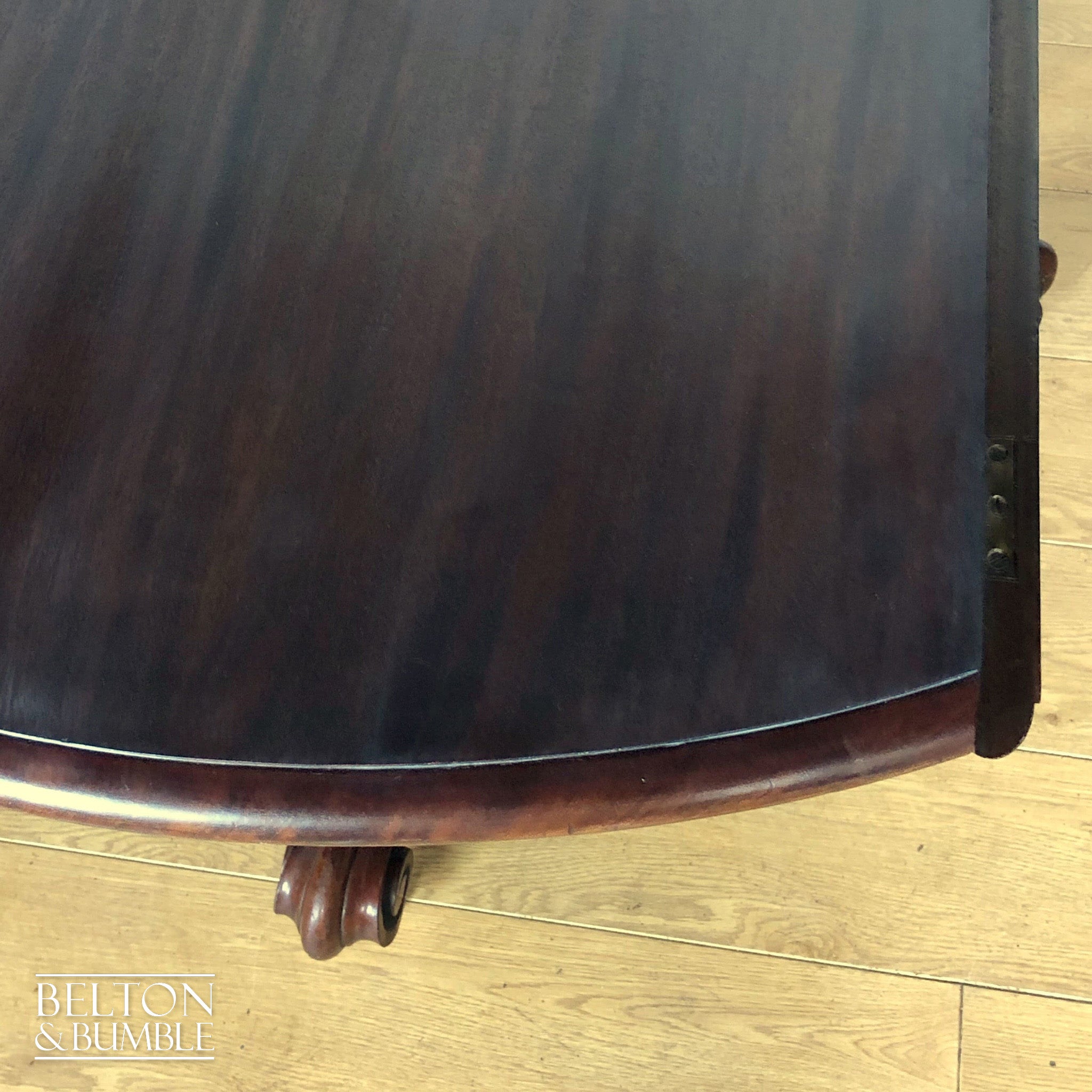 Victorian Mahogany Drop Leaf Round Tilt Top Dining Table-Belton & Bumble