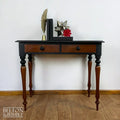 Victorian Two Drawer Desk in Black-Belton & Bumble