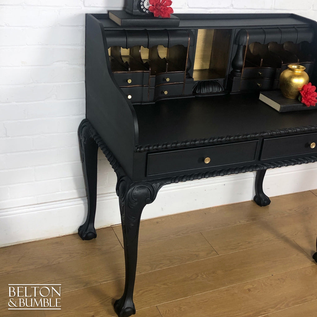 Vintage Writing Desk in Black and Gold-Belton & Bumble