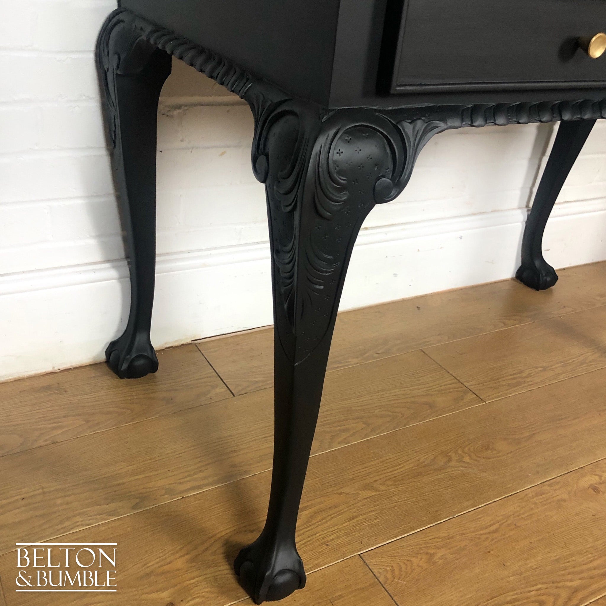 Vintage Writing Desk in Black and Gold-Belton & Bumble