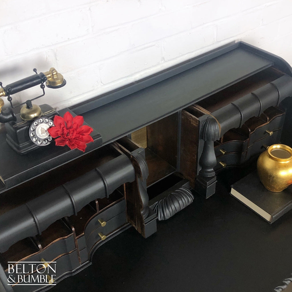Vintage Writing Desk in Black and Gold-Belton & Bumble