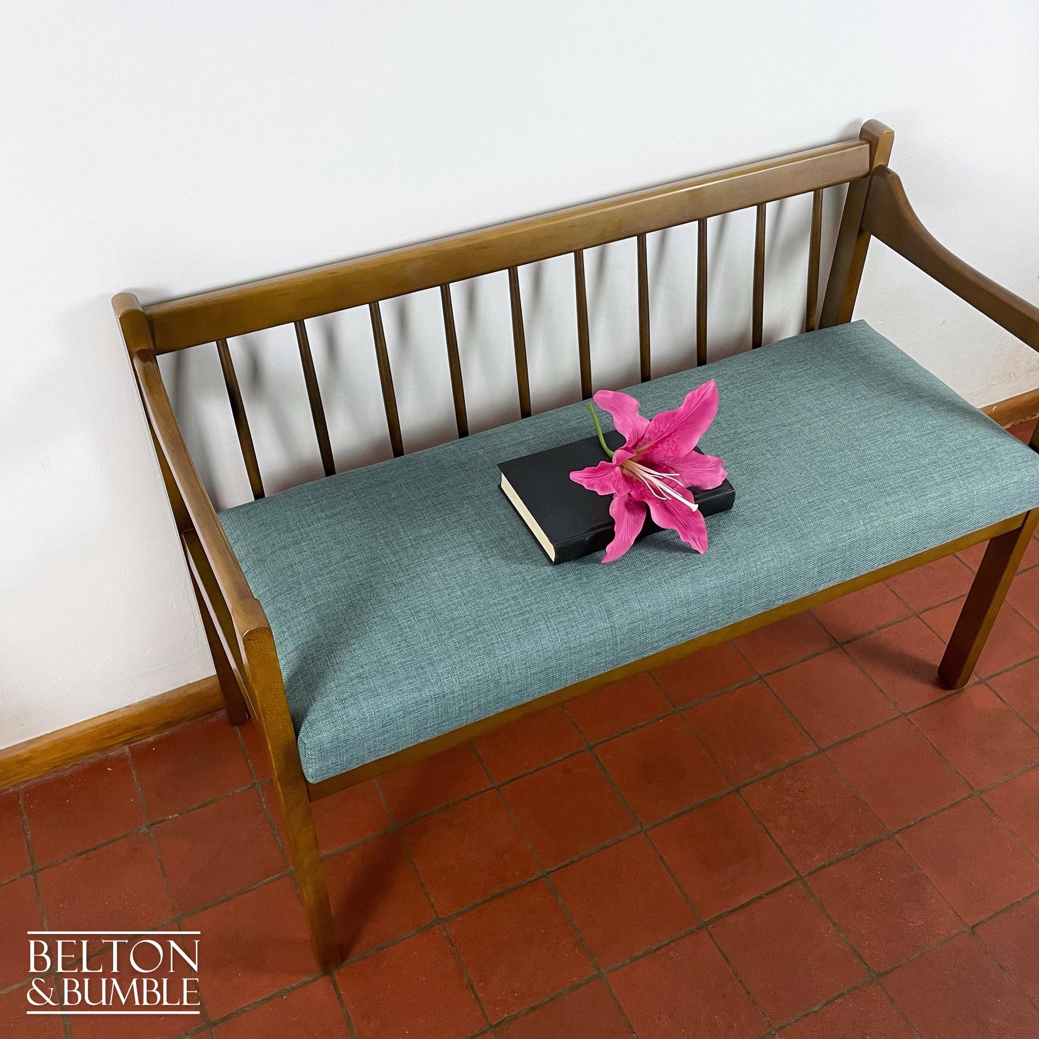 Wooden Loveseat Bench and Chair Set in Duck Egg Blue-Belton & Bumble