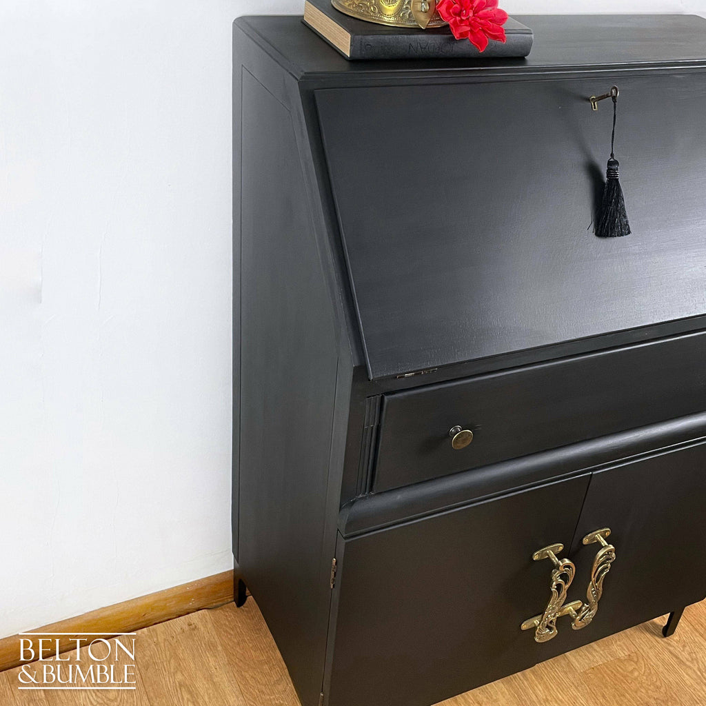 Writing Desk Bureau Cupboard in Black and Bronze by Lebus-Belton & Bumble