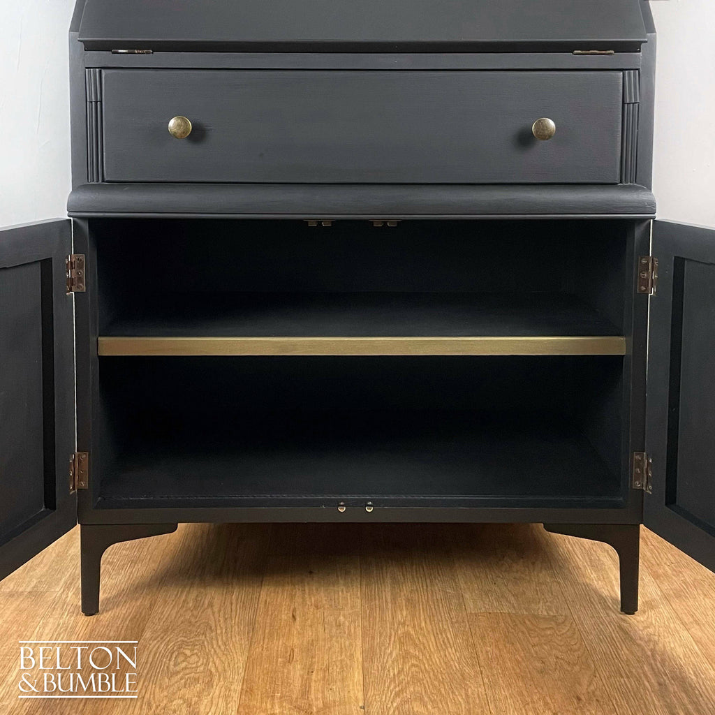 Writing Desk Bureau Cupboard in Black and Bronze by Lebus-Belton & Bumble