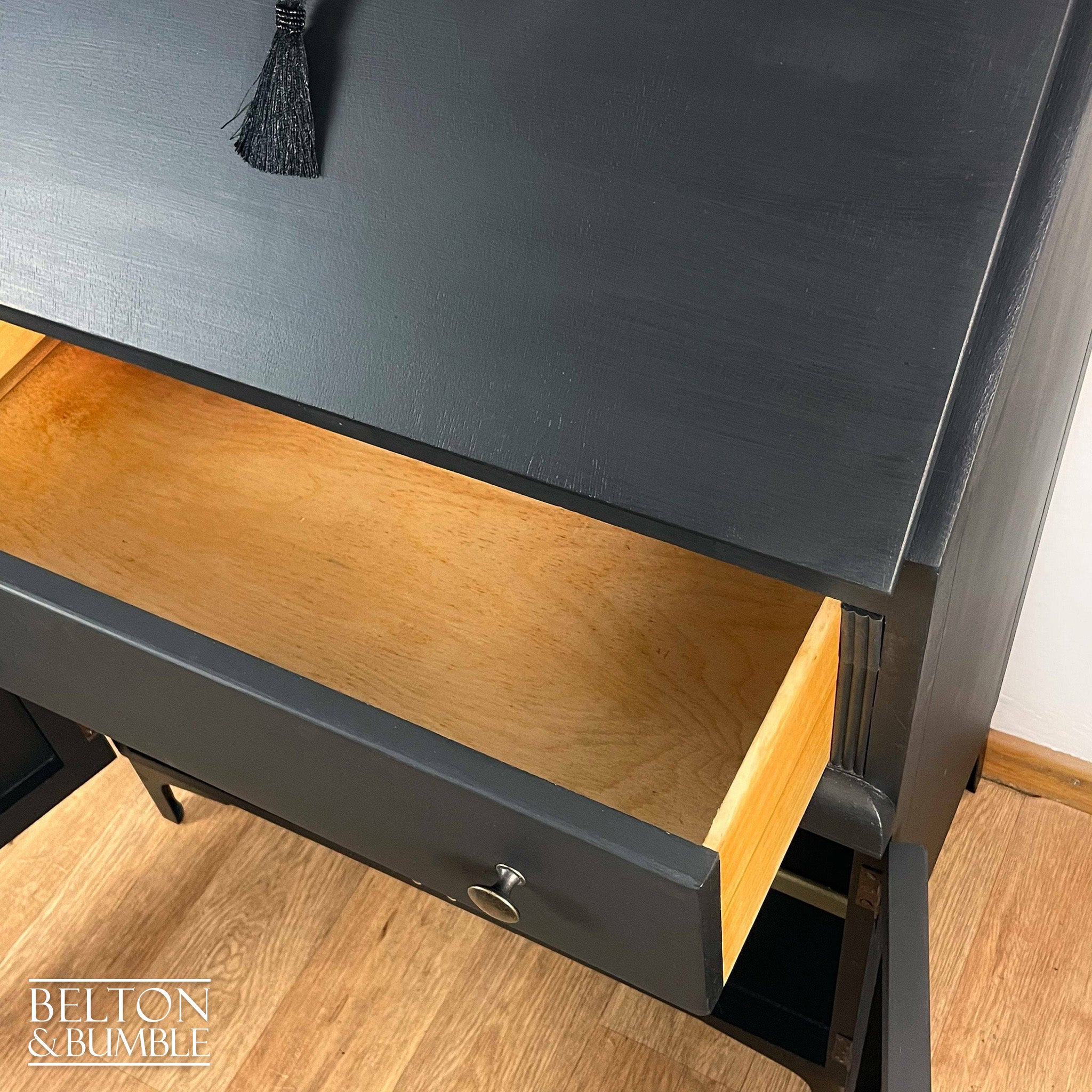 Writing Desk Bureau Cupboard in Black and Bronze by Lebus-Belton & Bumble